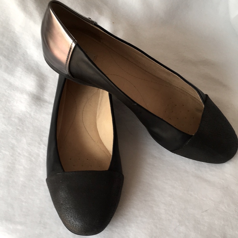 Geox respira flats black and pewter EU 39.5